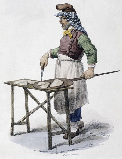 Venditore di formaggi in Italia - litografia da Unknown artist
