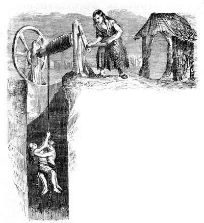 Discesa dei bambini in una miniera di carbone in Inghilterra, circa 1840 da Unknown artist