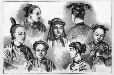 Moda e acconciature cinesi nel XIX secolo. da Unknown artist