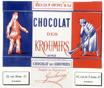 Cioccolato dei Kroumirs. Etichetta pubblicitaria da Unknown artist