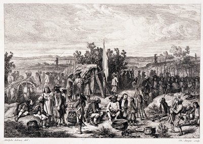 Chouans al bivacco - in "La bretagne ancienne et moderne" di Pitre-Chevalier, edito da W. Coquebert da Unknown artist