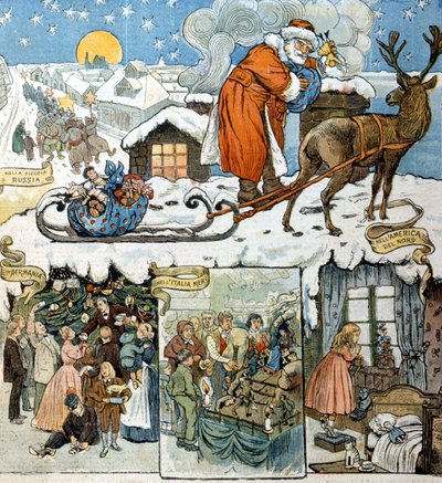 Usanze natalizie in vari paesi: Russia, Germania, Italia e Sud America. 1892 da Unknown artist