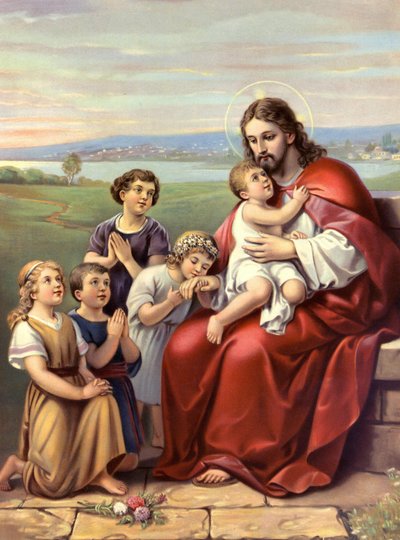 Cromolitografia della fine del 19° secolo rappresentante la vita di Cristo da Unknown artist