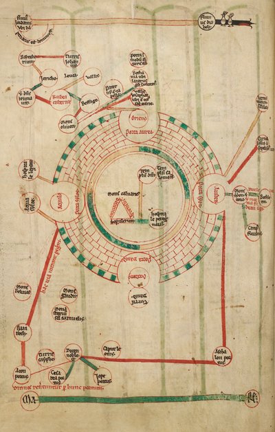 Mappa circolare di Gerusalemme, con il Tempio e il Santo Sepolcro da Unknown artist