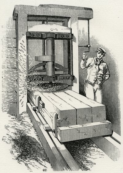 Macchina piallante circolare usata durante la costruzione del Crystal Palace, Londra da Unknown artist