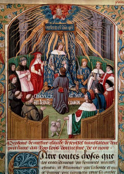 Claude de Seyssel (morto nel 1520) offre il suo libro al re Luigi XII (1462-1515) da Unknown artist