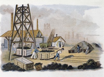 Miniera di carbone: trasporto del carbone alla riva, Francia da Unknown artist