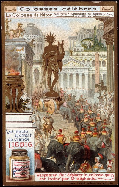 Colossi famosi: il Colosso di Nerone, dello scultore Zenodoro (altezza 36 metri); l