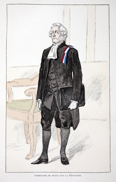 Commissario di polizia durante la Rivoluzione (1789-1799) (acquaforte a colori) da Unknown artist