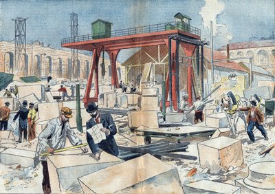 Costruzione del Grand Palais, a Parigi nel 1898, in occasione dell
