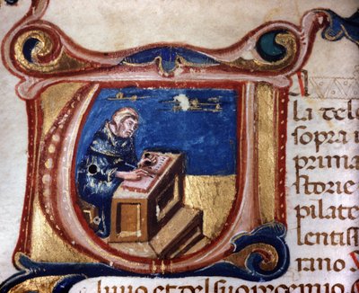 Monaco copista. Manoscritto del XIII secolo. Biblioteca Trivulziana, Milano da Unknown artist
