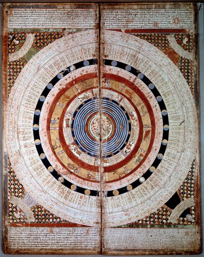 Schemi di cosmografia. Atlante catalano con segni zodiacali. Manoscritto del 1375 di Abraham Cresques da Unknown artist