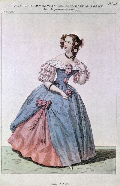 Costume di Madame Dorval nel ruolo di Marion de Lorme di Victor Hugo da Unknown artist