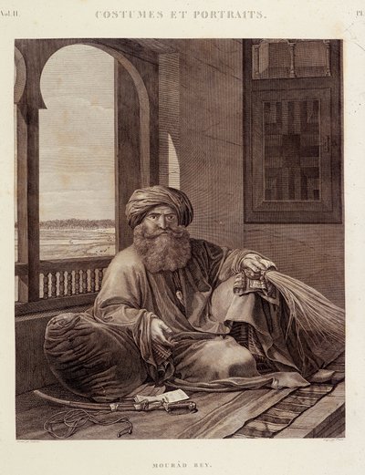 Costumi e ritratti: Mourad Bey (1750-1801) capo Mamelucco (Murad Bey capo Mamelucco egiziano) - in "Description of Egypt", Edizioni Imperiali da Unknown artist