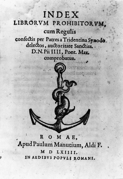 Copertina di "Indice dei Libri Proibiti", Roma da Unknown artist