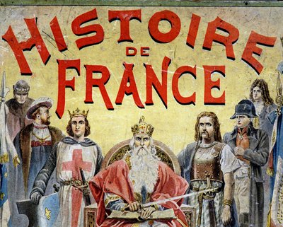 Copertina del libro "Histoire de France" con personaggi storici da Unknown artist