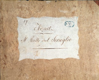 Copertina della partitura per Die Entführung aus dem Serail, opera di Mozart, versione Lichtenthal (1838) da Unknown artist