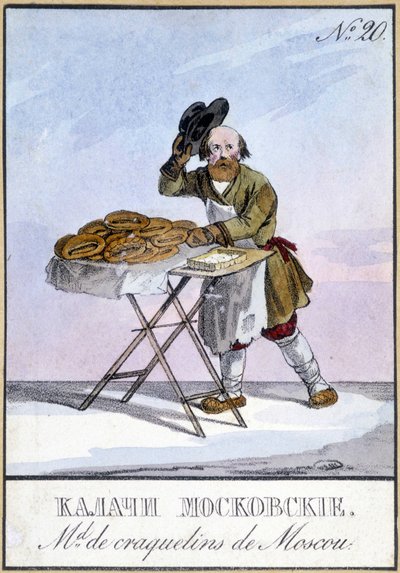 Venditori di cracker di Mosca nel XIX secolo da Unknown artist