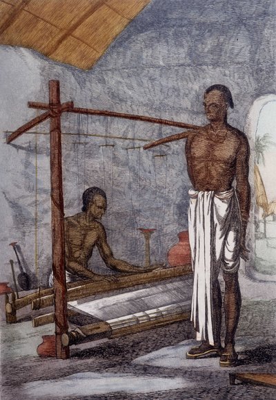 Cultura, civiltà e società indiana: il tessitore in India. da Unknown artist