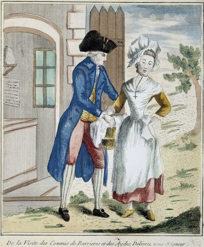 Dogana: tassa di barriera - caricatura intorno al 1800 da Unknown artist