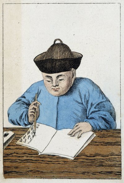 Vita quotidiana dei cinesi: uno scrittore cinese. sd. XIX secolo da Unknown artist
