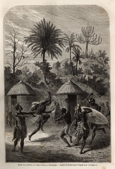 Danza dei Landines o Zulu caffri a Shoupanga (riva destra del fiume Zambeze) da Unknown artist