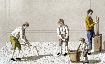 Decorazione: una delle fasi della pavimentazione del pavimento da Unknown artist