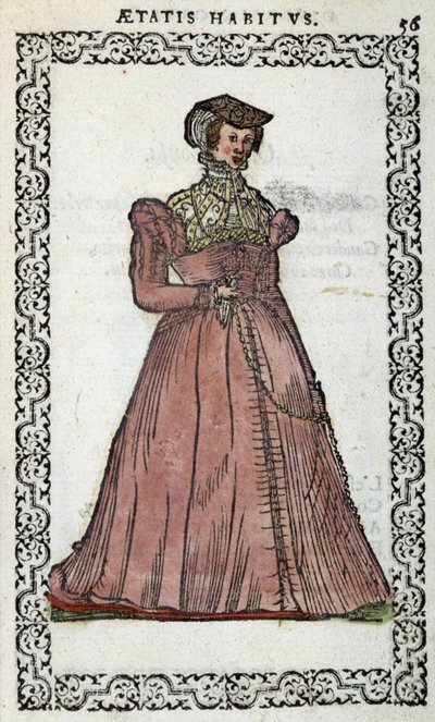 Demoiselle francese - in "Habits et effigies" di Jean Sulperius da Unknown artist
