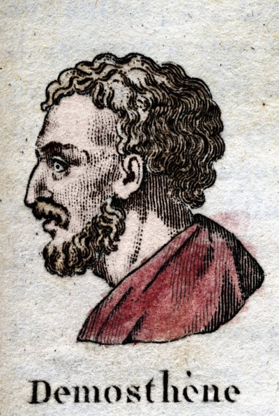 Demostene, in greco antico Demostene (Atene -384 - Calaurie -322), uno dei grandi oratori attici, politico ateniese da Unknown artist