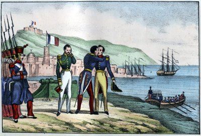 Partenza di Louis Auguste, Conte di Bourmont (Maresciallo di Bourmont) (1773-1846) dall