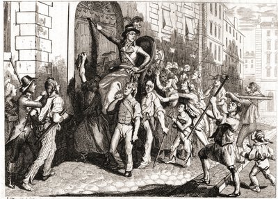 Distruzione degli edifici di Lione durante la Rivoluzione francese da Unknown artist