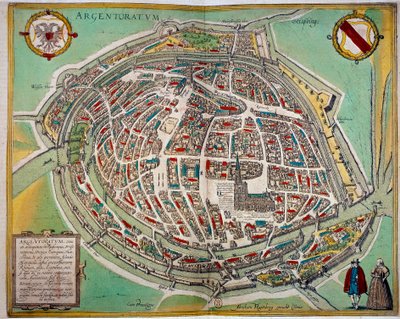 Mappa dettagliata della città di Strasburgo realizzata da Abraham Hogenberg (ca. 1608-1653). Incisione del XVII secolo da Unknown artist