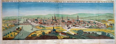 Veduta dettagliata della città di Rouen in Normandia da Unknown artist