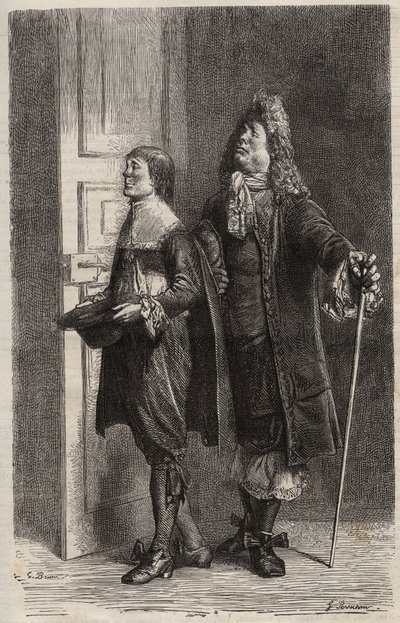 Diafoirus padre e figlio - incisione per “Il malato immaginario” di Jean Baptiste Poquelin detto Molière (1622-1673) da Unknown artist