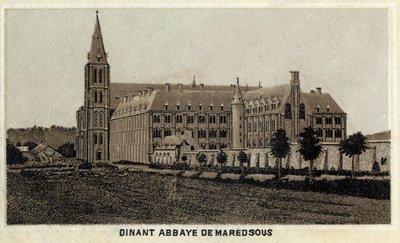 Dinant, Abbazia di Maredsous, Vallonia, Belgio. Cromolitografia della fine del XIX secolo da Unknown artist