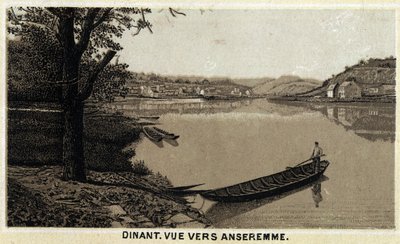 Cena, vista verso Anseremme, e fiume Lesse, Regione Vallona del Belgio. Cromolitografia della fine del XIX secolo da Unknown artist