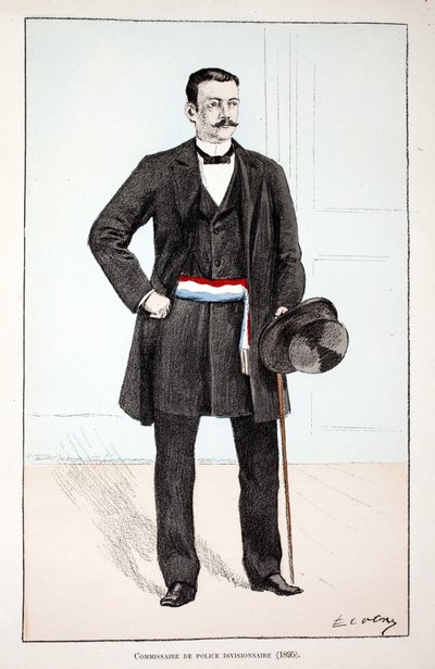 Commissario di polizia divisionale (1896) (acquaforte a colori) da Unknown artist
