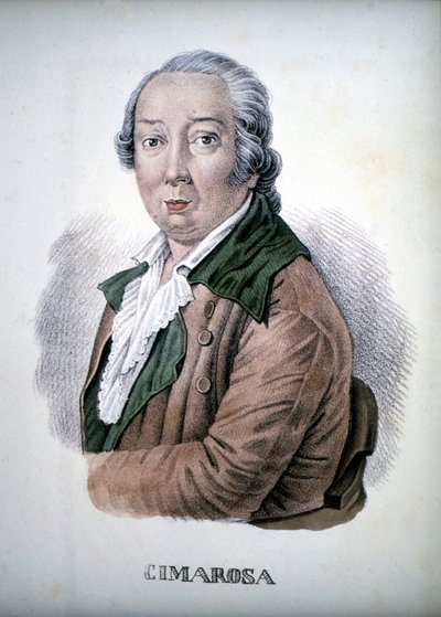 Domenico Cimarosa (1749 - 1801), Incisione a colori del XIX secolo da Unknown artist