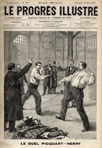 Caso Dreyfus: Il duello tra il tenente colonnello Georges Picquart (1854-1914) e Hubert Henry (1846-1898) da Unknown artist
