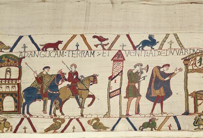 Il conte Harold cavalca da Bosham a Londra, Arazzo di Bayeux da Unknown artist