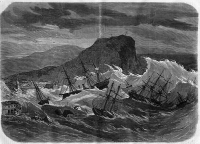 Terremoto del Perù: tsunami che sommerge la città di Arica nel settembre 1869 - Incisione in "Le Journal Illustré" da Unknown artist