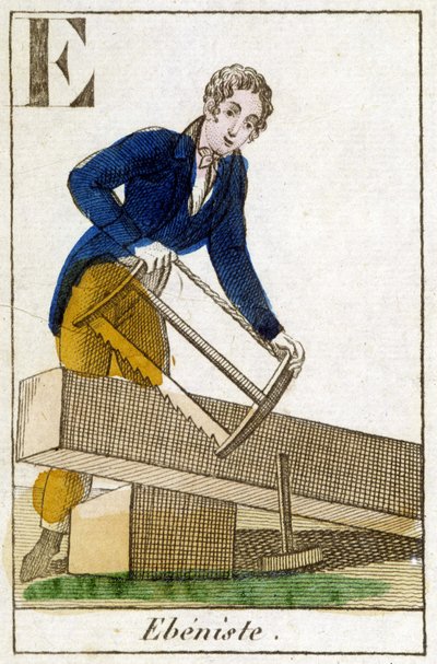 Ebanista al lavoro (incisione) da Unknown artist