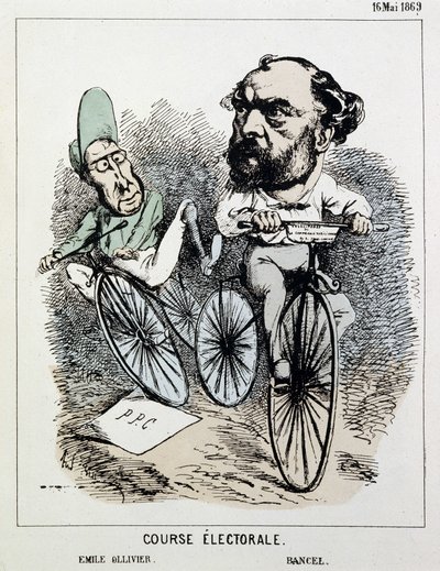Corsa elettorale per biciclette: Emile Ollivier e Bancel da Unknown artist