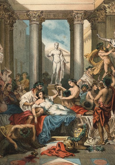 Imperatore Nerone (37-68) e sua moglie Poppea. incisione del 1881 in 