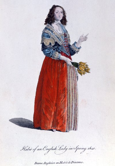 Donna inglese in abito primaverile nel 1641 da Unknown artist