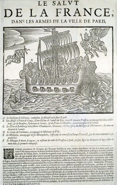 Incisione su legno. Pamphlet politico Mazarinade: 