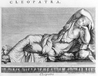 Incisione rappresentante Cleopatra (-69 - -30). XIX secolo. da Unknown artist