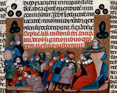 Esecuzione di una condanna Miniatura dal Codice Giustiniano (Codex Justinianus), una raccolta di leggi e istituzioni redatta sotto l