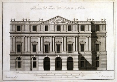 Facciata del teatro alla Scala di Milano da Unknown artist