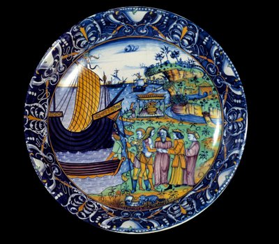 Piatto di maiolica rappresentante l